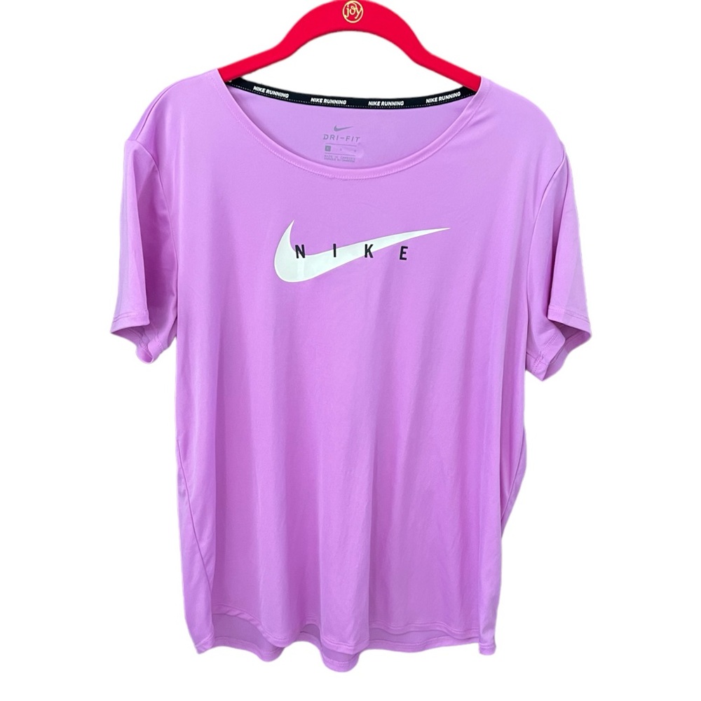 NIKE Running DRI-FIT Short Sleeve Lavender/Pink Top, Size L